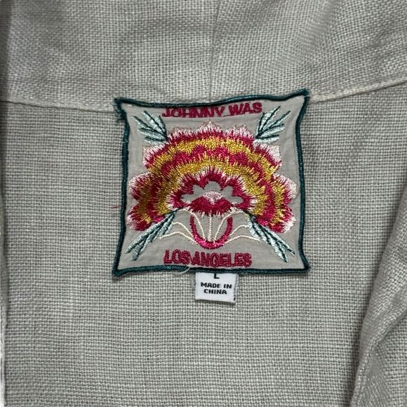 Johnny Was Sadie Heavy Linen Coat Gray Women’s Open Front Long Jacket Size M/L - Picture 8 of 14